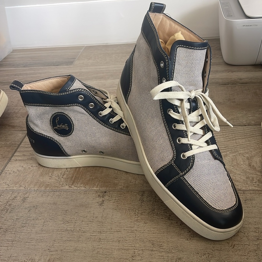 Christian Louboutin Men's Black and White Sneakers